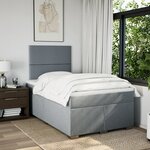 vidaXL Sommier à lattes de lit et matelas gris clair 120x190 cm tissu