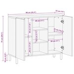 vidaXL Buffet marron 90x33x75 cm bois massif de manguier