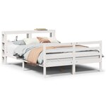vidaXL Cadre de lit avec tête de lit sans matelas blanc 150x200 cm
