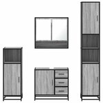 vidaXL Ensemble de meubles de salle de bain 4 Pièces sonoma gris