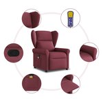 vidaXL Fauteuil de massage inclinable Rouge bordeaux Tissu