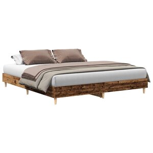 vidaXL Cadre de lit sans matelas vieux bois 160x200 cm bois ingénierie