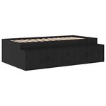 vidaXL Lit de rangement Noir Chêne 90x190 cm