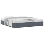 VidaXL Cadre de lit ottoman avec matelas gris foncé 180x200 cm velours