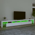 vidaXL Meuble TV avec lumières LED Blanc 290x36 5x40 cm