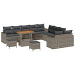 vidaXL Ensemble de canapé de jardin 13 Pièces Gris 90 x 55 x 71 cm