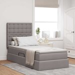 vidaXL Lit avec rangement et matelas Taupe 90 x 200 cm Polyester
