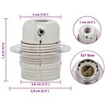 vidaXL Douilles de lampe 2 Pièces nickel satiné E27