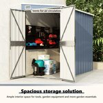 vidaXL Abri de jardin mural Gris 118x194x178 cm Acier galvanisé