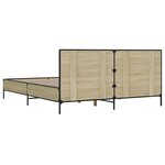 vidaXL Cadre de lit chêne sonoma 120x200 cm bois d'ingénierie et métal