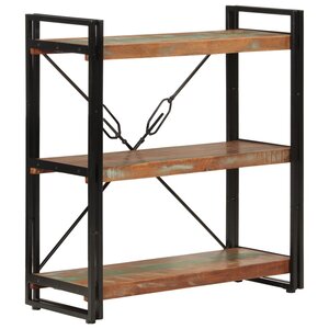 vidaXL Bibliothèque 3 niveaux 77x30x80 cm bois récupération massif/fer