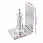 vidaXL Serre-livres 2 Pièces Argent 11 x 12 x 19.5 cm Aluminium