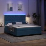 vidaXL Lit à ressorts avec matelas Bleu foncé 180 x 200 cm Velours