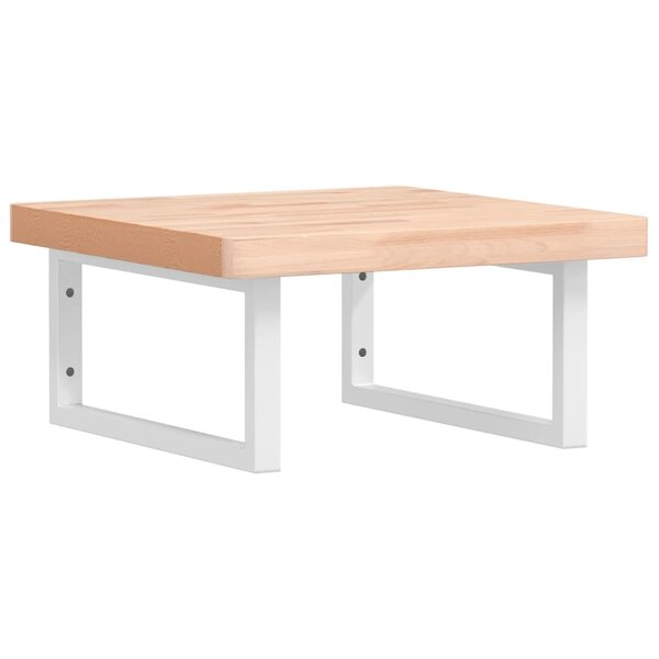 vidaXL Étagère de vasque murale acier et bois massif de hêtre