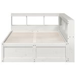 vidaXL Lit bibliothèque sans matelas blanc 120x190 cm bois pin massif
