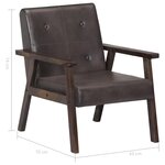 vidaXL Fauteuil gris cuir véritable
