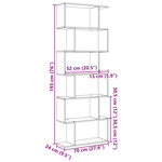 vidaXL Étagère séparatrice de pièce à 6 niveaux chêne fumé 70x24x193cm