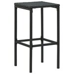 vidaXL Tabourets de bar avec coussins lot de 6 noir résine tressée
