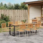vidaXL Ensemble de salle à manger pour jardin 9 Pièces Beige polyrotin