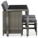 vidaXL Mobilier à dîner de jardin 5Pièces et coussins Résine tressée Gris
