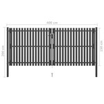 vidaXL Portail de clôture de jardin Acier 4x2 m Anthracite