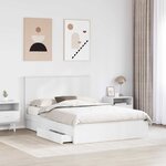 vidaXL Lit de Rangement Blanc 140 x 200 cm Bois d'ingénierie