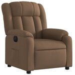 vidaXL Fauteuil inclinable électrique Marron Tissu