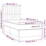 vidaXL Sommier à lattes de lit avec matelas et LED Bleu 90x200cm Tissu