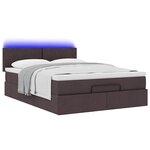 VidaXL Cadre de lit ottoman avec matelas marron foncé 140x200 cm tissu