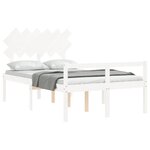 vidaXL Lit pour personne âgée sans matelas blanc bois massif