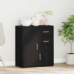 vidaXL Buffet avec tiroir Chêne noir 60 x 31 x 70 cm Bois d'ingénierie
