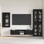 vidaXL Ensemble meuble TV avec tiroir FLORIN Noir Bois d'ingénierie