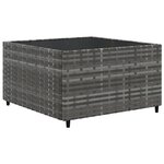 vidaXL Salon de jardin 10 Pièces avec coussins Gris Résine tressée