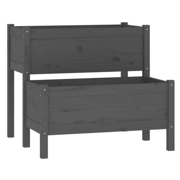 vidaXL Jardinière Gris 84 5x84x75 cm Bois massif de pin