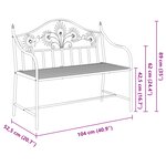 vidaXL Banc Blanc Métal 104 x 52 5 x 89 cm Fabriqué pour Durer