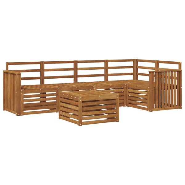 vidaXL Ensemble de canapé d'angle 6 Pièces Naturel Bois d'Acacia Massif