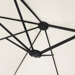 vidaXL Parasol de jardin à double tête avec LED blanc sable 449x265 cm