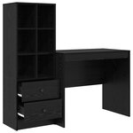 vidaXL Bureau avec rangement chêne noir bois d'ingénierie