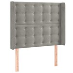 vidaXL Tête de lit à LED Gris clair 103x16x118/128 cm Velours
