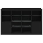 vidaXL Buffets avec lumières LED 3 Pièces noir bois d'ingénierie