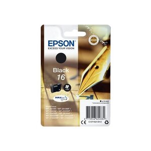 Epson pack de 1 cartouche d'encre - 16 plume - noir / blanc - capacité standard 5 4ml - 175 pages blister avec alarme plume