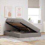 vidaXL Lit avec rangement et matelas Taupe 140 x 190 cm Polyester