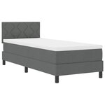 vidaXL Lit à ressorts avec matelas Gris foncé 80 x 200 cm tissu