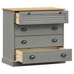vidaXL Commode VIGO gris 80x40x76 cm bois massif de pin