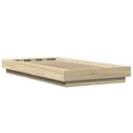 vidaXL Cadre de lit avec lumières LED chêne sonoma 100x200 cm