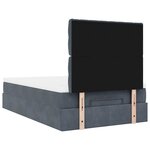 vidaXL Cadre de lit ottoman avec matelas gris foncé 120x190 cm velours