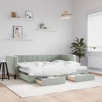 vidaXL Lit de jour avec gigogne et tiroirs sans matelas 80x200 cm