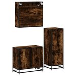 vidaXL Ensemble de meubles de salle de bain 3 Pièces Chêne fumé