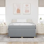 vidaXL Cadre de lit avec matelas Gris clair 160 x 200 cm tissu