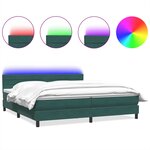 vidaXL Sommier à lattes de lit et matelas et LED vert foncé 180x220cm velours
